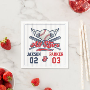 Serviette En Papier Vintage Baseball All Star Anniversaire Commun