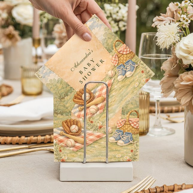 Serviette En Papier Vintage Baseball Baby Shower (Créateur téléchargé)