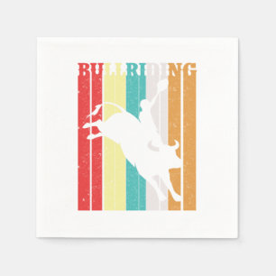 Serviette En Papier Vintage Bull Riding Retro Cowboy Country Rodeo Gif