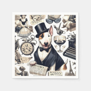 Serviette En Papier Vintage Bull Terrier Motif