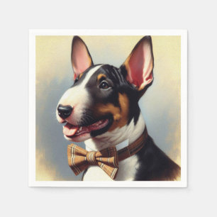 Serviette En Papier Vintage Bull Terrier Peinture Portrait