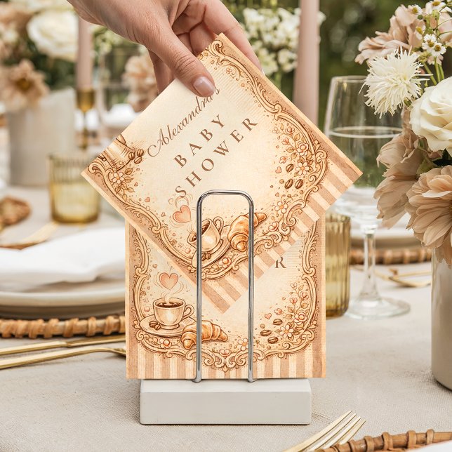 Serviette En Papier Vintage Café Baby Shower (Créateur téléchargé)