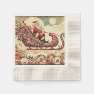 Serviette En Papier vintage/capricieux/père Noël/Noël