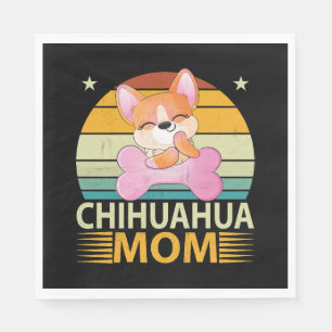 Serviette En Papier Vintage Chihuahua Maman Amoureux de les chiens Fêt