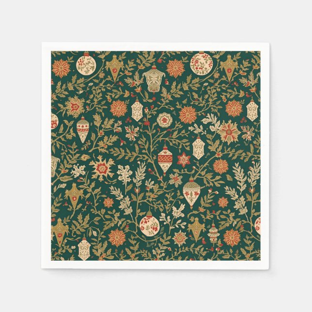 Serviette En Papier Vintage Christmas Pattern - Paper Napkins (Devant)