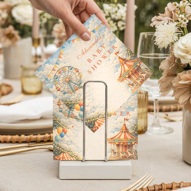 Serviette En Papier Vintage Circus Baby Shower (Créateur téléchargé)