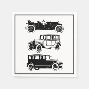 Serviette En Papier Vintage Classic Car Antique Automobile Retro Party