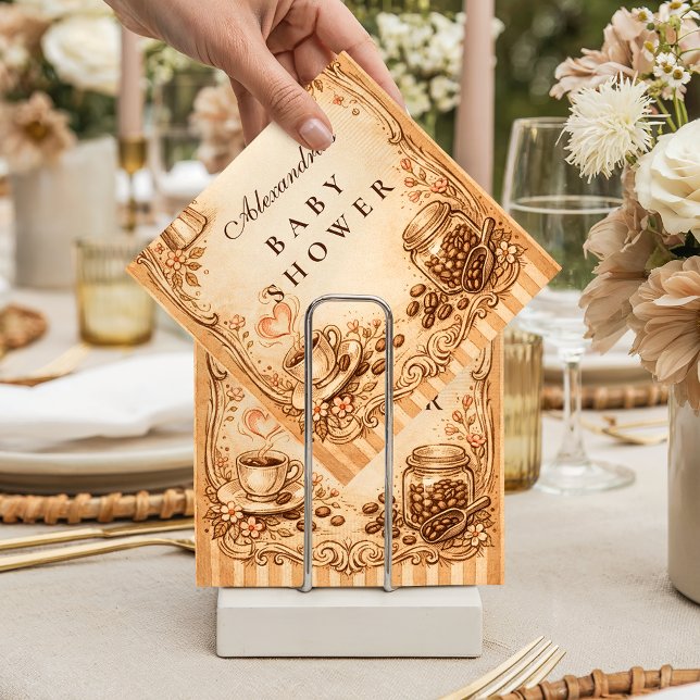 Serviette En Papier Vintage Coffee Baby Shower (Créateur téléchargé)