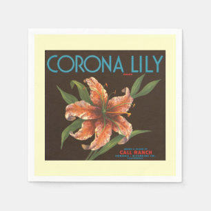 Serviette En Papier Vintage Corona Lily Étiquette