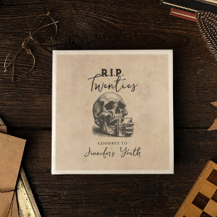 Serviette En Papier Vintage crâne RIP Années Whiskey Anniversaire