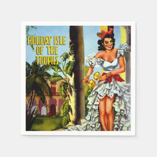 Serviette En Papier Vintage Cuba Travel - Holiday Isle Tropics