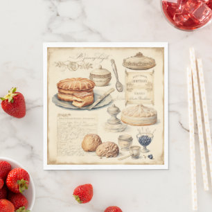 Serviette En Papier Vintage culinaire Motif