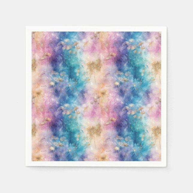 Serviette En Papier Vintage Dandelion Abstract Pattern (2) (Devant)