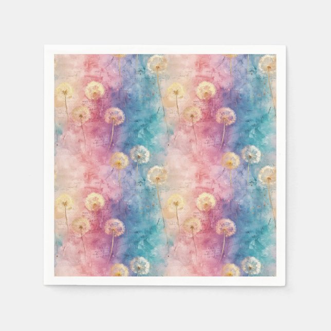 Serviette En Papier Vintage Dandelion Abstract Pattern (3) (Devant)