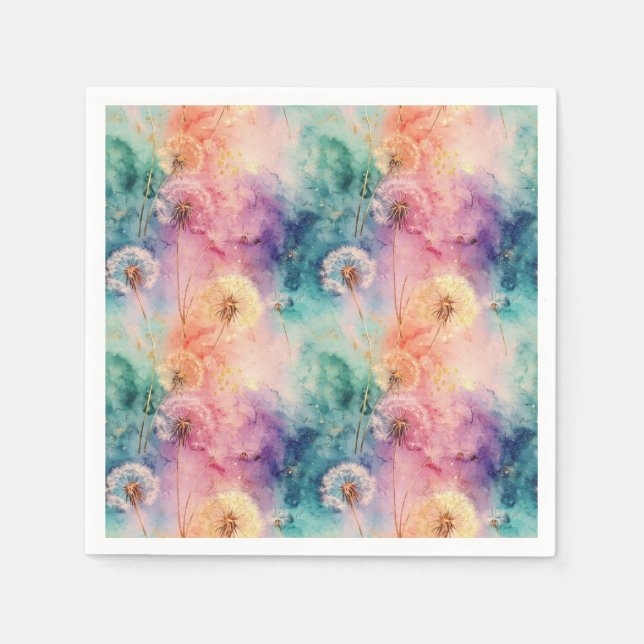 Serviette En Papier Vintage Dandelion Abstract Pattern (5) (Devant)