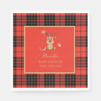 Serviette En Papier Vintage Dark Red Baby Shower Napkins