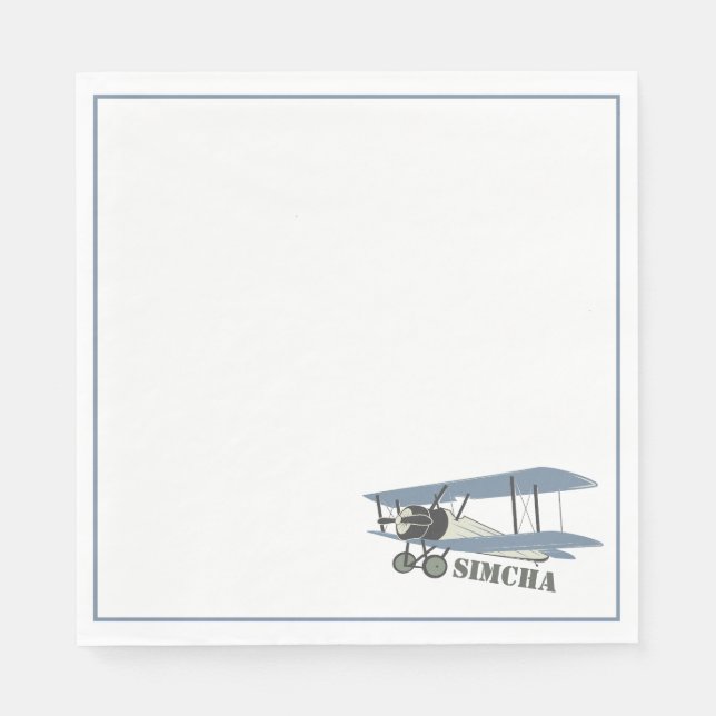 Serviette En Papier Vintage d'avion (Devant)