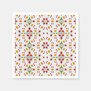 Serviette En Papier Vintage de fleurs du milieu du siècle atomique