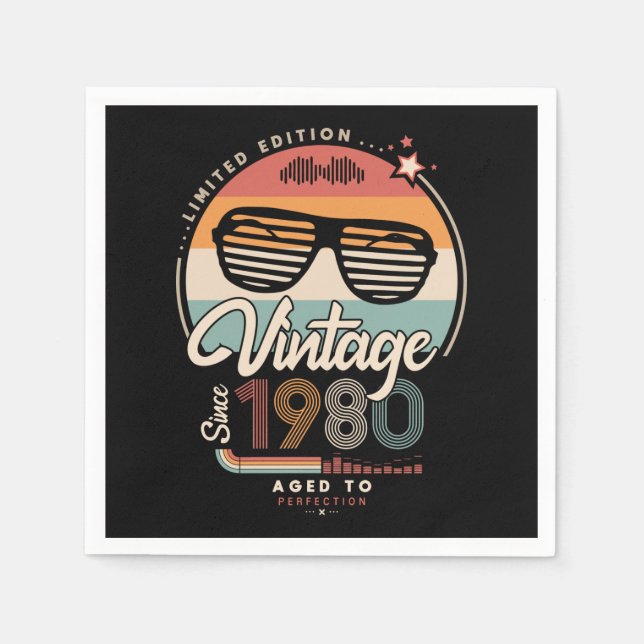 Serviette En Papier Vintage depuis 1980 (Devant)