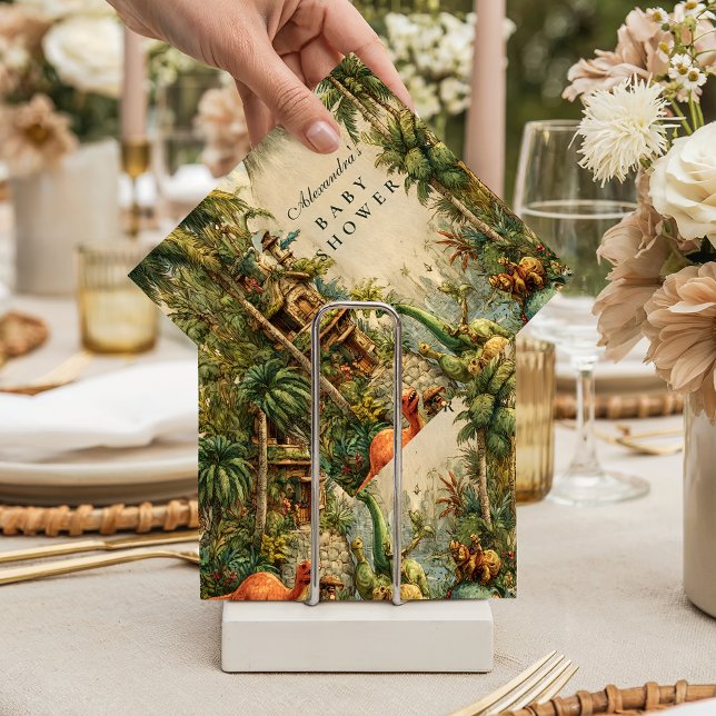 Serviette En Papier Vintage Dino Baby Shower (Créateur téléchargé)