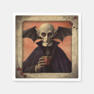 Serviette En Papier Vintage Dracula Halloween Napkins Diner Éffrayant