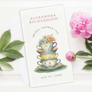 Serviette En Papier Vintage Elegant Fête des mariées aquarelle Tea Par
