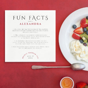 Serviette En Papier Vintage Elegant Fun Facts Fête des mariées Tea Par