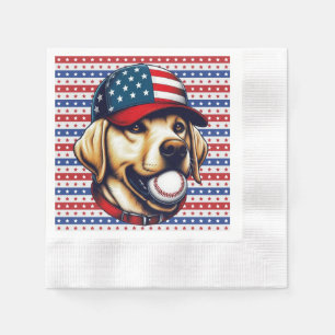 Serviette En Papier Vintage, États-Unis baseball Labrador
