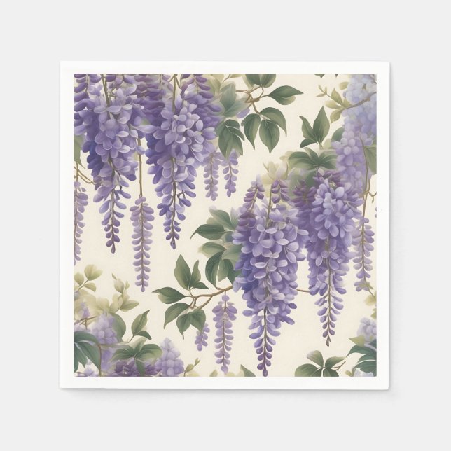 Serviette En Papier Vintage Floral Wisteria (Devant)
