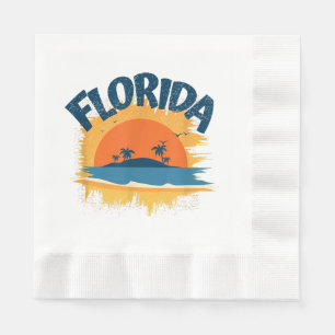 Serviette En Papier Vintage Florida Retro Tee Design Sunshine