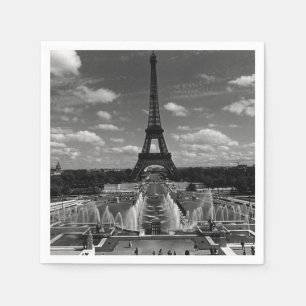 Serviette En Papier Vintage France Paris Fontaines Tour Eiffel
