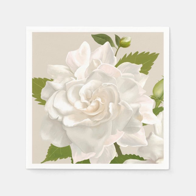 Serviette En Papier Vintage Gardenia Floral (Devant)