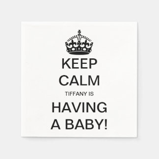 Serviette En Papier Vintage Garder le calme Baby shower neutre pour le