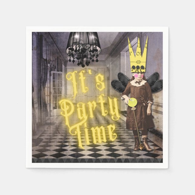 Serviette En Papier Vintage Goth Halloween Costume Party (Devant)