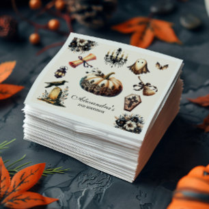 Serviette En Papier Vintage gothique Éffrayant 2e anniversaire Hallowe