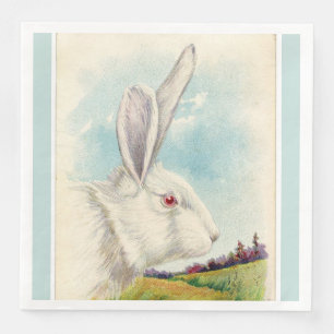 Serviette En Papier Vintage Grand Blanc Rabat de Pâques Bleu clair