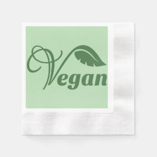 Serviette En Papier Vintage Green Vegan Logo Leaf