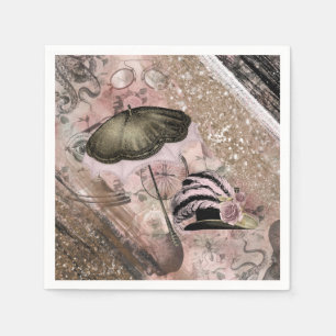 Serviette En Papier Vintage Grunge Steampunk Glam Casquette victorien