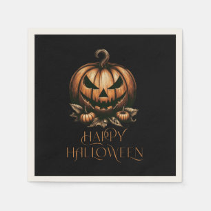 Serviette En Papier Vintage heureux citrouille Halloween
