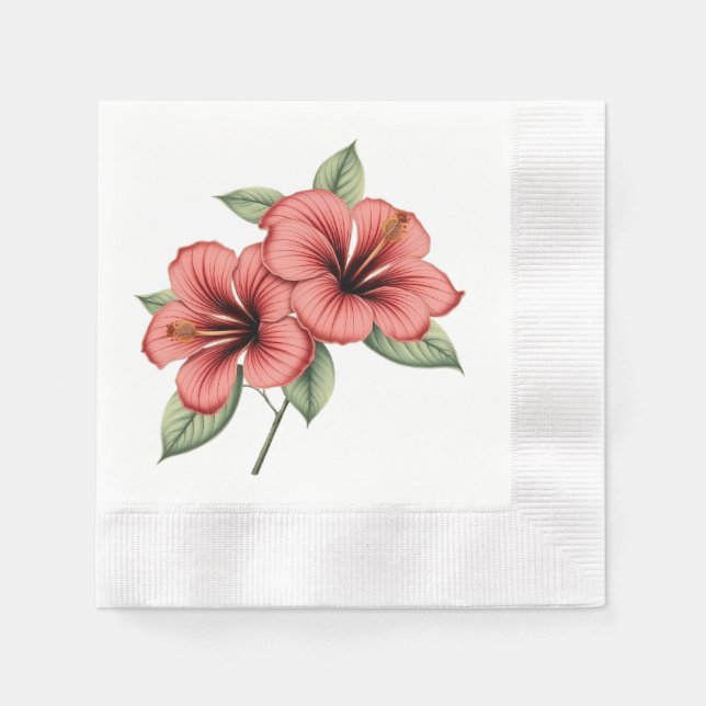 Serviette En Papier Vintage Hibiscus (Devant)