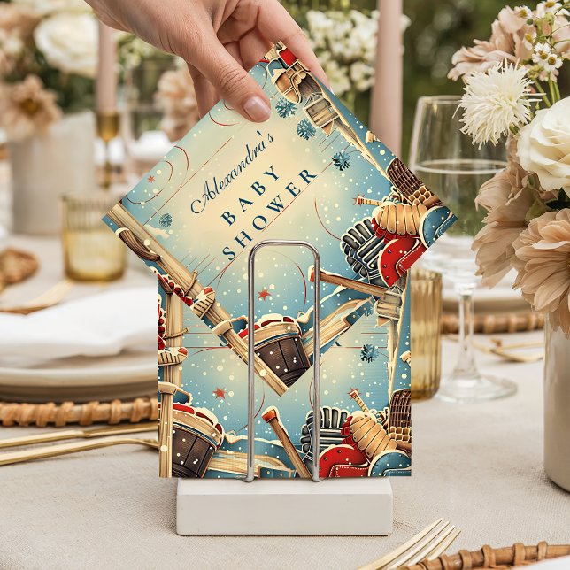 Serviette En Papier Vintage Hockey Baby Shower (Créateur téléchargé)