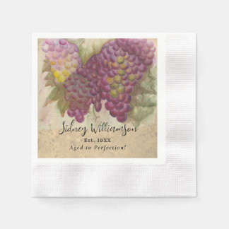 Serviette En Papier Vintage Jalon Anniversaire Vin Pays Thème