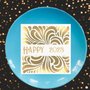 Serviette En Papier Vintage japonais abstrait - heureux 2023