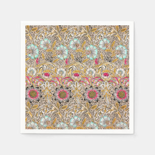 Serviette En Papier Vintage jaune rose William Morris's Corncockle