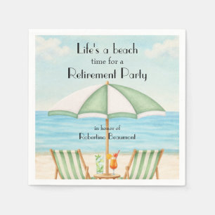 Serviette En Papier Vintage Life's a Beach Chaise Cocktail Retraite 