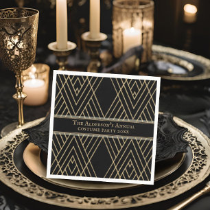 Serviette En Papier Vintage main gothique tiré vers l'or rayures Hallo