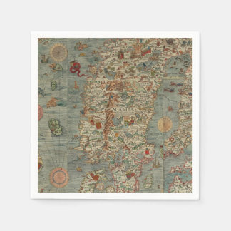 Serviette En Papier Vintage map of Scandinavia