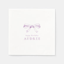Vintage minimaliste Bow violet fête d'anniversaire