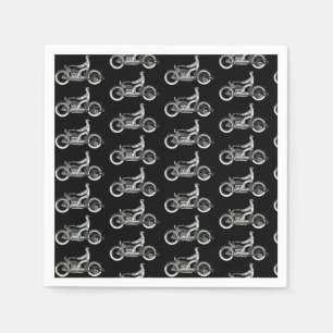 Serviette En Papier Vintage Motorcycle Rider Antique Cycle