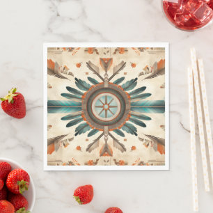 Serviette En Papier Vintage Native Feather Retro Dream Catcher Motif